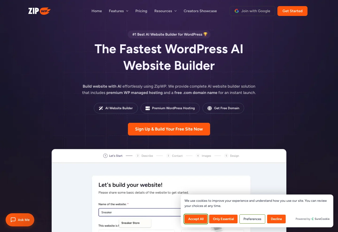ZipWP homepage